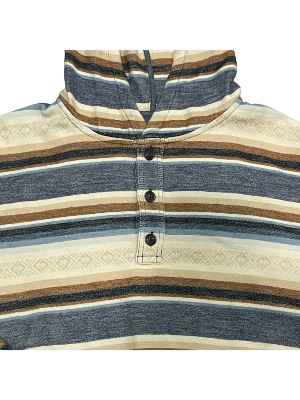 Pendleton Aztec Hoodie Pullover Mens Large Doublesoft Popover Southwest Henley - Picture 3 of 8